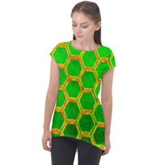 Hexagon Window Cap Sleeve High Low Top by essentialimage365