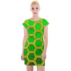 Hexagon Window Cap Sleeve Bodycon Dress by essentialimage365