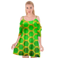 Hexagon Window Cutout Spaghetti Strap Chiffon Dress by essentialimage365