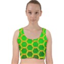 Hexagon Window Velvet Racer Back Crop Top View1