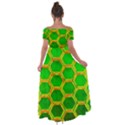 Hexagon Window Off Shoulder Open Front Chiffon Dress View2