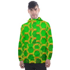 Hexagon Window Men s Front Pocket Pullover Windbreaker by essentialimage365