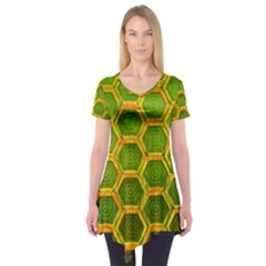 Hexagon Windows Short Sleeve Tunic  by essentialimage365