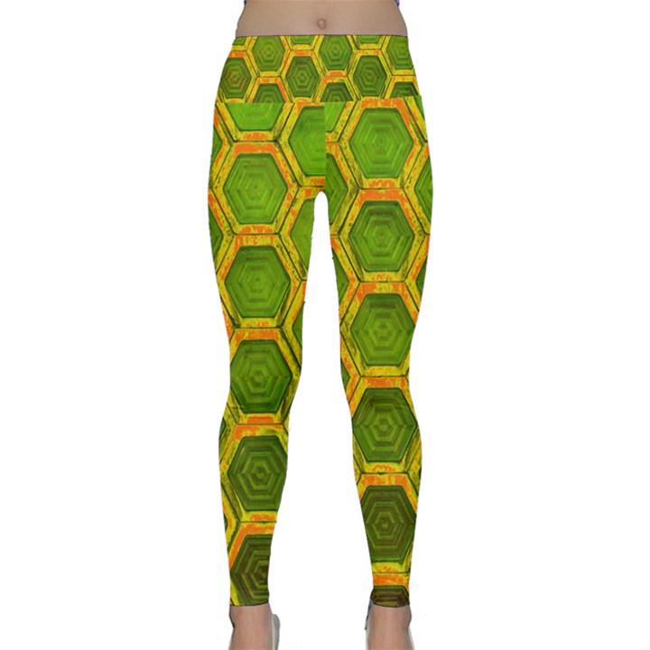 Hexagon Windows Lightweight Velour Classic Yoga Leggings