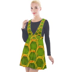 Hexagon Windows Plunge Pinafore Velour Dress by essentialimage365