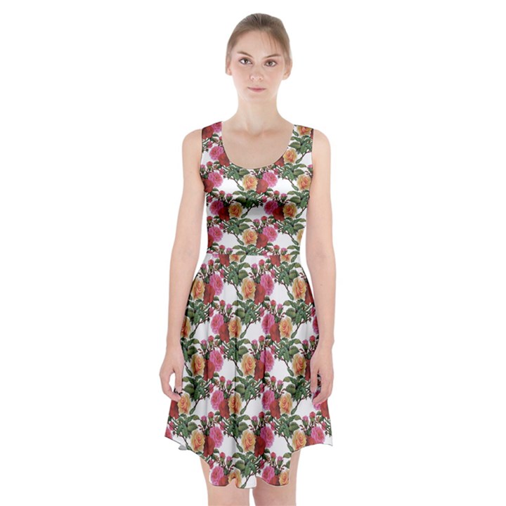 Flowers pattern Racerback Midi Dress