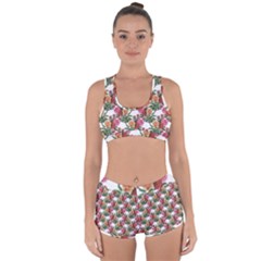 Flowers Pattern Racerback Boyleg Bikini Set by goljakoff