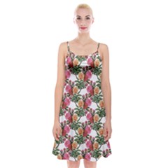 Flowers Pattern Spaghetti Strap Velvet Dress by goljakoff