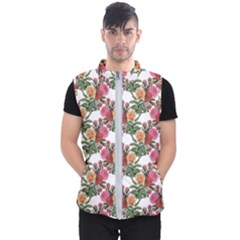 Flowers Pattern Men s Puffer Vest by goljakoff