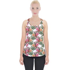 Flowers Pattern Piece Up Tank Top by goljakoff