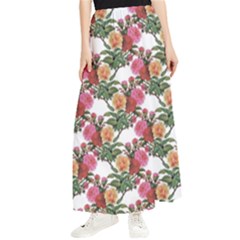 Flowers Pattern Maxi Chiffon Skirt