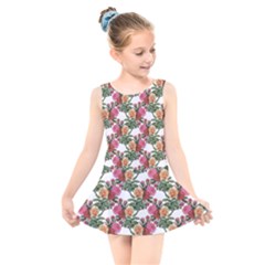 Flowers Pattern Kids  Skater Dress Swimsuit by goljakoff