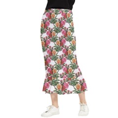 Flowers Pattern Maxi Fishtail Chiffon Skirt by goljakoff