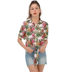 Flowers Pattern Tie Front Shirt  by goljakoff