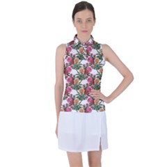 Flowers Pattern Women s Sleeveless Polo Tee by goljakoff