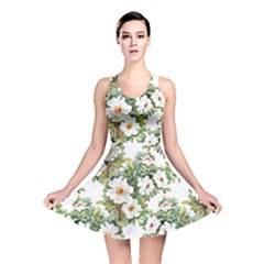 White Flowers Reversible Skater Dress by goljakoff