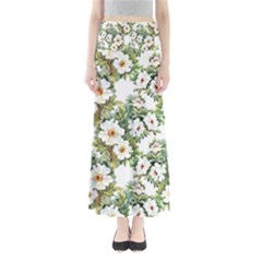 White Flowers Full Length Maxi Skirt by goljakoff