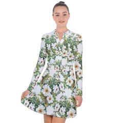 White Flowers Long Sleeve Panel Dress by goljakoff