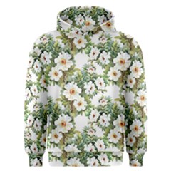 White Flowers Men s Overhead Hoodie by goljakoff