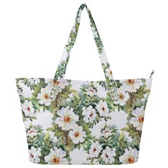 White Flowers Full Print Shoulder Bag by goljakoff