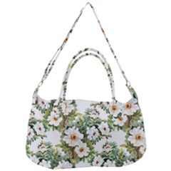 White Flowers Removal Strap Handbag by goljakoff