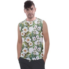 White Flowers Men s Regular Tank Top by goljakoff