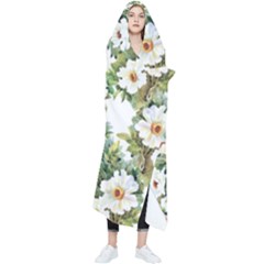 White Flowers Wearable Blanket by goljakoff