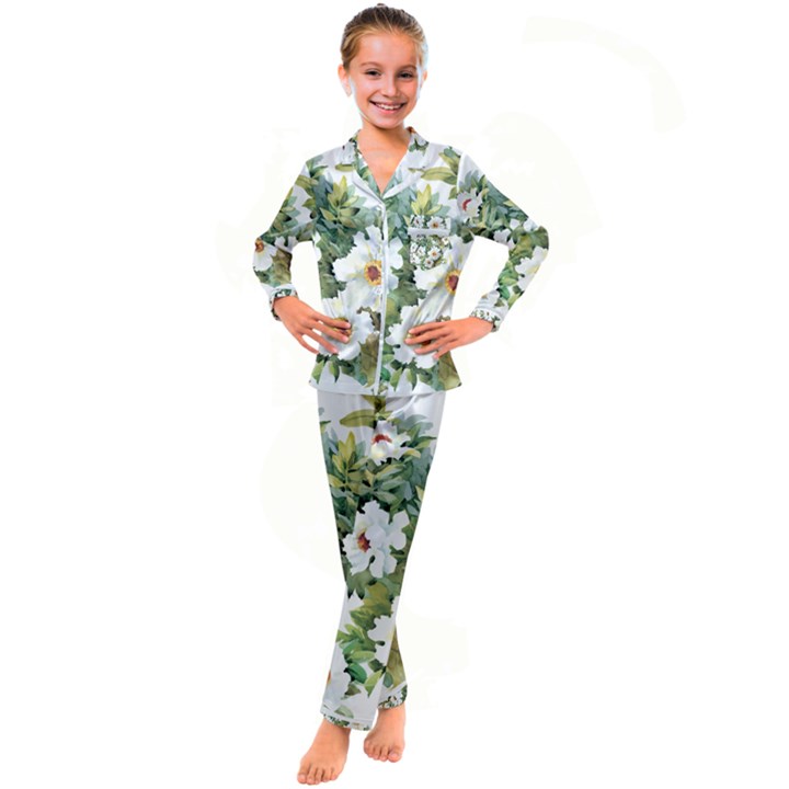 Сhamomile Kid s Satin Long Sleeve Pajamas Set