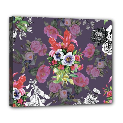 Purple Flowers Deluxe Canvas 24  X 20  (stretched) by goljakoff