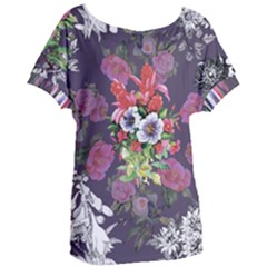 Purple Flowers Women s Oversized Tee by goljakoff