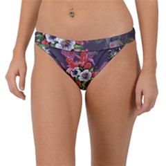 Purple Flowers Band Bikini Bottom by goljakoff