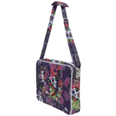 Purple Flowers Cross Body Office Bag by goljakoff