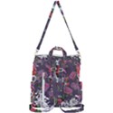 Purple flowers Crossbody Backpack View3