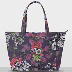 Purple Flowers Back Pocket Shoulder Bag  by goljakoff