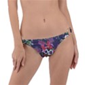 Purple flowers Ring Detail Bikini Bottom View1