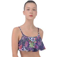 Purple Flowers Frill Bikini Top by goljakoff