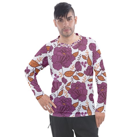 Pink Flowers Men s Pique Long Sleeve Tee by goljakoff