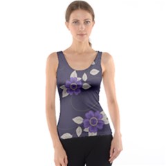 Purple Flowers Tank Top by goljakoff