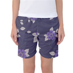 Purple Flowers Women s Basketball Shorts by goljakoff