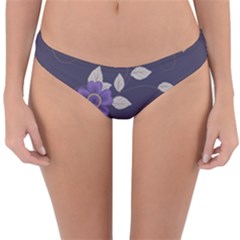 Purple Flowers Reversible Hipster Bikini Bottoms by goljakoff