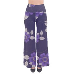 Purple Flowers So Vintage Palazzo Pants by goljakoff