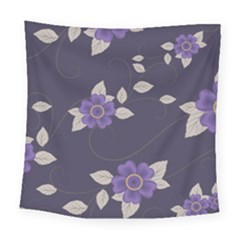 Purple Flowers Square Tapestry (large) by goljakoff