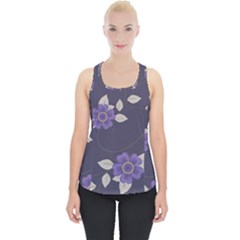 Purple Flowers Piece Up Tank Top by goljakoff