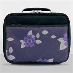 Purple Flowers Lunch Bag by goljakoff