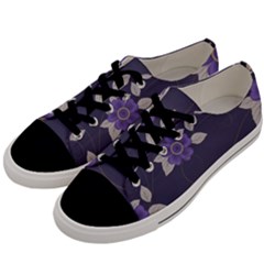 Purple Flowers Men s Low Top Canvas Sneakers by goljakoff