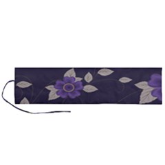 Purple Flowers Roll Up Canvas Pencil Holder (l) by goljakoff