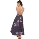 Purple flowers Backless Maxi Beach Dress View2