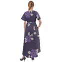 Purple flowers Front Wrap High Low Dress View2