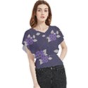 Purple flowers Butterfly Chiffon Blouse View1