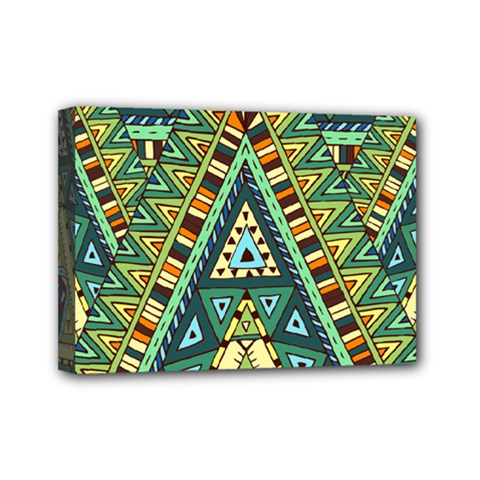 Native Mandala Mini Canvas 7  X 5  (stretched) by goljakoff